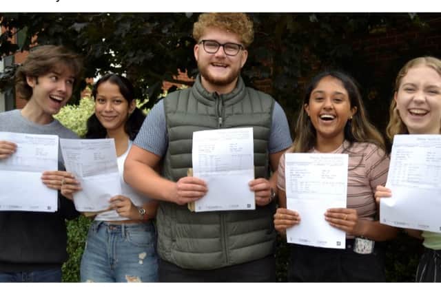Students at Bishop Stopford collecting their exam results