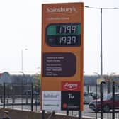 Fuel prices at a Sainsburys petrol station and supermarket on July 24, 2022 in London, England. (Photo by Hollie Adams/Getty Images)