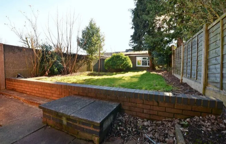 Rear garden at Smethwick’s three bed home for sale 
Credit: Zoopla