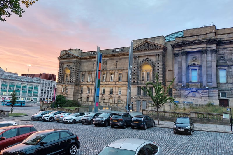 Liverpool World Museum began to light up in yellow and blue at 8pm.