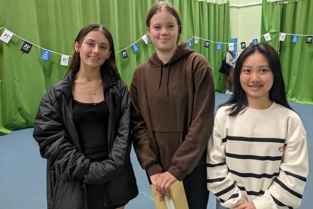 Lucy Jones, Lucy Piper, and Lily Mai at Priory School, Southsea. Picture: Emily Jessica Turner.