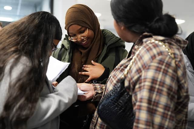 Students receiving their GCSE results at Rockwood Academy secondary school in Alum Rock, Birmingham. Credit: PA