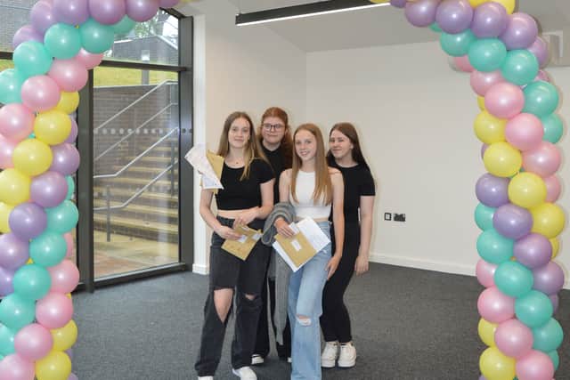 Students collecting their GCSE results at Southfield School