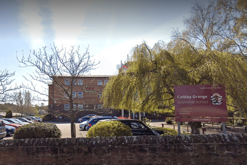 National rank 171. Calday Grange Grammar School, is a state secondary school for boys, with a mixed sixth form. With 56.6% of students attaining GCSE A*/A/9/8/7. (Image: Google street view)