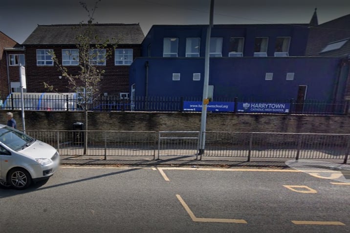 Harrytown Catholic High School had the highest figures for Stockport, with 225 suspensions (a rate of 30 per 100 pupils) and one permanent exclusion. Photo: Google Street View