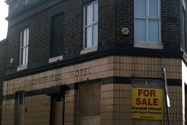The Campfield Hotel, Smithdown Road, was popular back in the day. It remains empty.