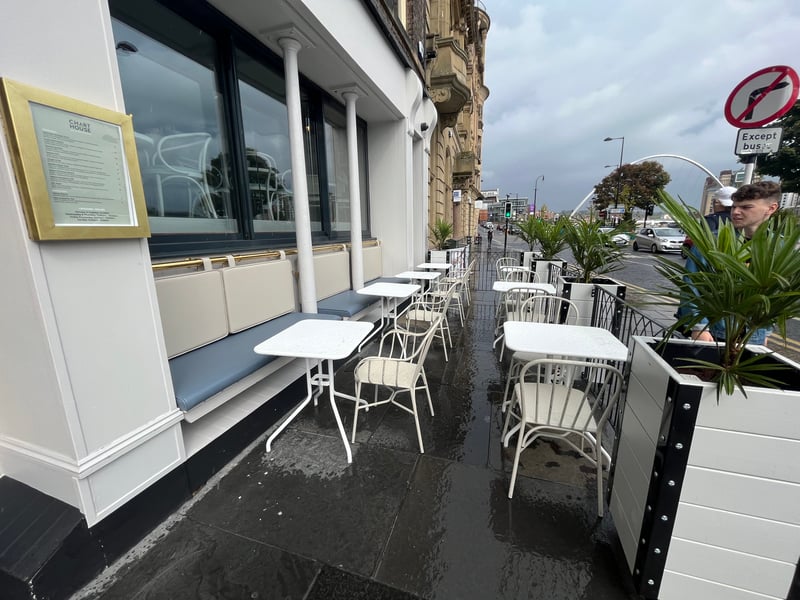The Grade II listed building has seating outside... when the Newcastle weather is fit for it!
