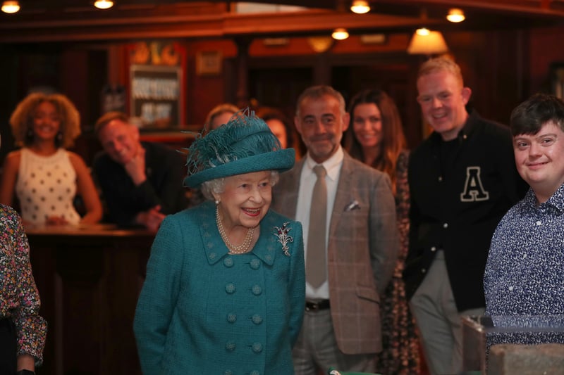 Cast members were delighted to meet Her Majesty