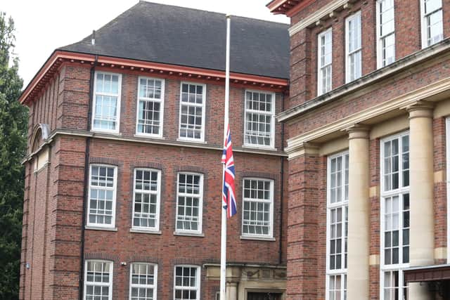 Flags are flying at half mast at civic buildings across the county today, including at Bowling Green Road in Kettering