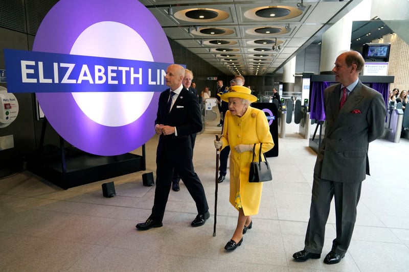 Britain’s Queen Elizabeth II and her son Britain’s Prince Edward, Earl of Wessex visited Paddington Station in London on May 17, 2022, to mark the completion of London’s Crossrail project, ahead of the opening of the new ‘Elizabeth Line’ rail service.