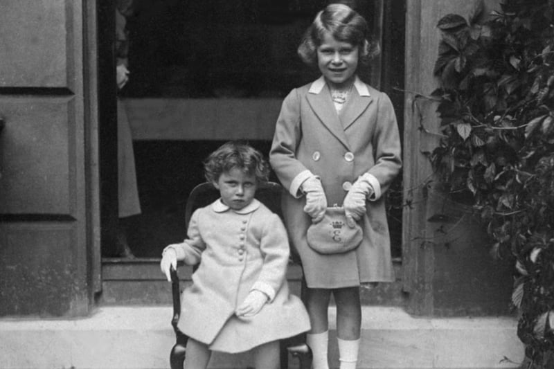 Princess Margaret (L) and the Queen (R) in 1933. Credit: AFP via Getty Images