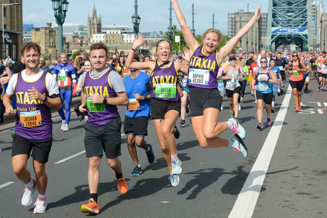 Go on Sophie! A group of runners racing for Ataxia UK. Picture: North News & Pictures.