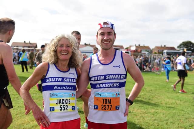 Great North Runners Jacki Murdey and Tom Colquitt.