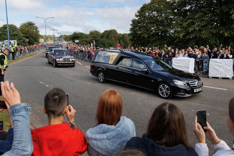  The hearse begins to make its way through Aberdeen