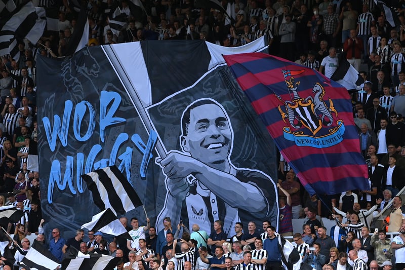 Wor Flags were at it again as they showed their support for Miguel Almiron ahead of the home game with Manchester City.