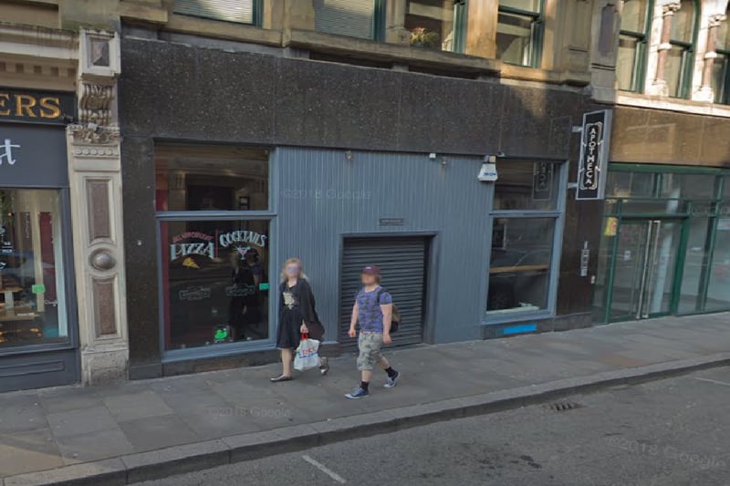 Apotheca was known for its creative cocktails and underground passage to neighbouring pizza restaurant Dough. They both left the Northern Quarter in 2020, having originally opened in 2008.  Credit: Google Street View