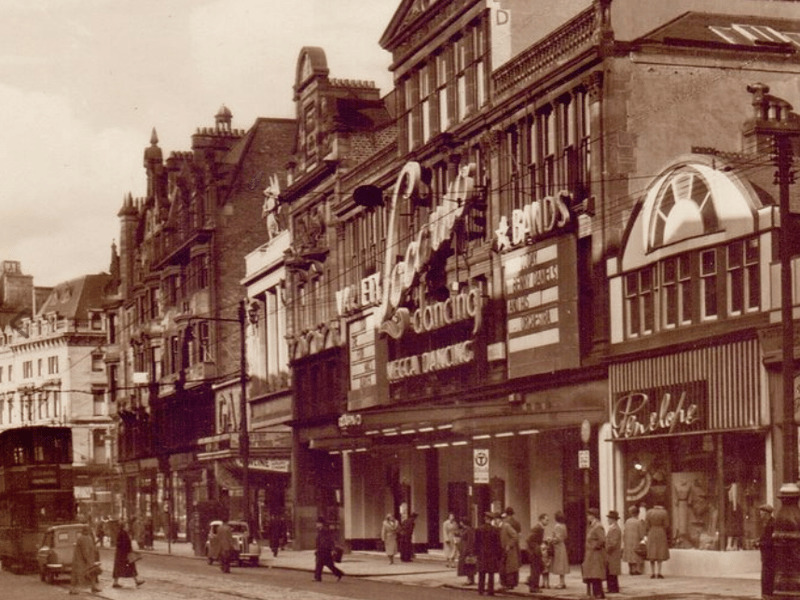 The Locarno Ballroom was a major dance hall in Glasgow, part of the larger Locarno chain found across the UK. It played a pivotal role in the jazz and big band scenes of the early 20th century before evolving into a rock ‘n’ roll venue in the 1960s and '70s. After 1977, it was rebranded as Tiffany’s but ultimately closed in the early 1980s.