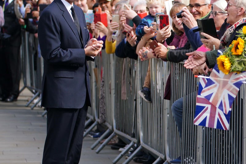 The royal couple thanked people for turning out Credit: PA