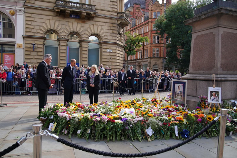Floral tributes in St Ann’s Square, Manchester Credit: PA
