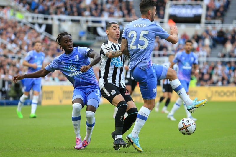 The most involved of Newcastle’s three attackers but had zero quality to show for it after getting into a number of good positions. 