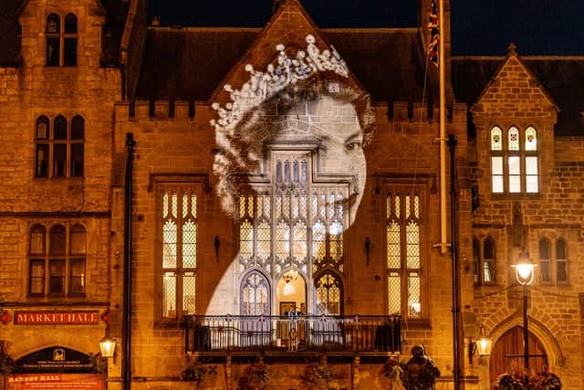 Durham’s tribute to Queen Elizabeth II. Picture: Durham County Council