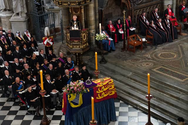 Archbishop of Canterbury, the Most Reverend Justin Welby speaking during the State Funeral of Queen Elizabeth II, held at Westminster Abbey, London. Picture date: Monday September 19, 2022.