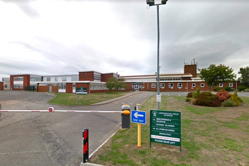 National rank 19. Greenbank High School is a state secondary school for girls. With 34% of students attaining GCSE A*/A/9/8/7. (Image: Google street view)