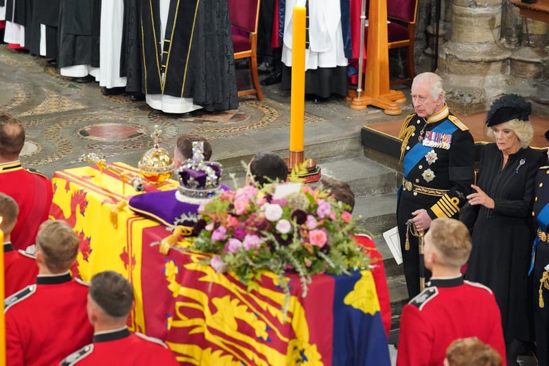 King Charles III during the funeral. Credit: Getty