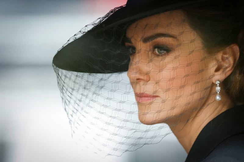 Catherine, Princess of Wales, attends the State Funeral. Credit: TOM JENKINS/POOL/AFP via Getty Images