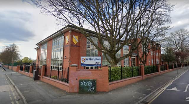 Withington Girls School is an independent school for girls aged 7 to 18. Fees for senior pupils are £4,874 a term: it ranked 24th in the Times guide. Credit: Google maps
