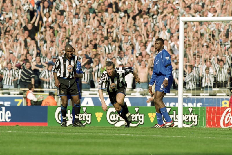Rob set off wild celebrations in one half of Wembley when he headed home an equaliser in the FA Cup semi-final against Chelsea in March 2000.  He became the first Magpie to score at Wembley in a major competition since Alan Gowling in 1976.  However, Sir Bobby Robson’s side fell to a 2-1 defeat against the Blues.