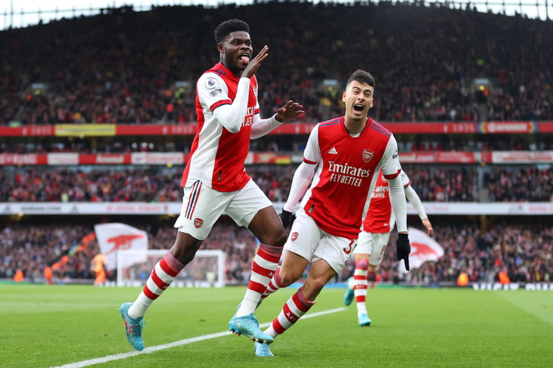 Partey scored a rare goal against Leicester during Arsenal’s fine run towards the end of last season.