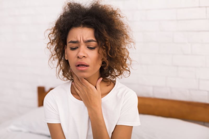 As well as the oesophagus and larynx, alcohol consumption can cause another type of throat cancer that affects the pharynx (upper throat). Common symptoms can include a lump in the neck, a persistent sore throat and difficulty swallowing. 