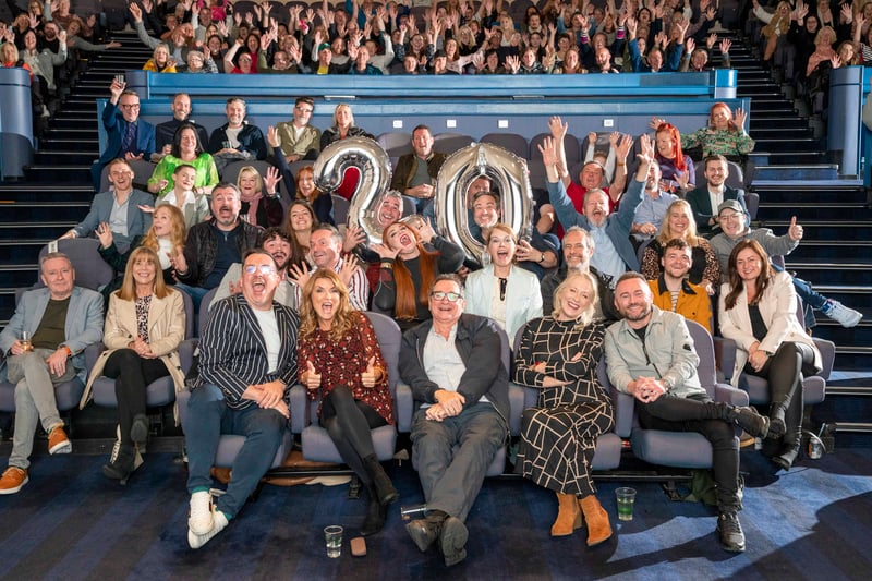 River City cast past and present at the preview screening of the special 20th Anniversary episode at the Glasgow Film Theatre.  Photo by Jamie Simpson/BBC