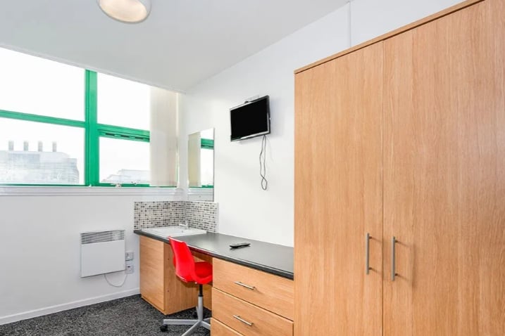 The student room is situated on the second floor and comprises of a communal entrance hall leading to the individual bedroom area, two communal modern shower rooms plus 2 individual toilets, communal open plan living room/kitchen with integrated appliances.
