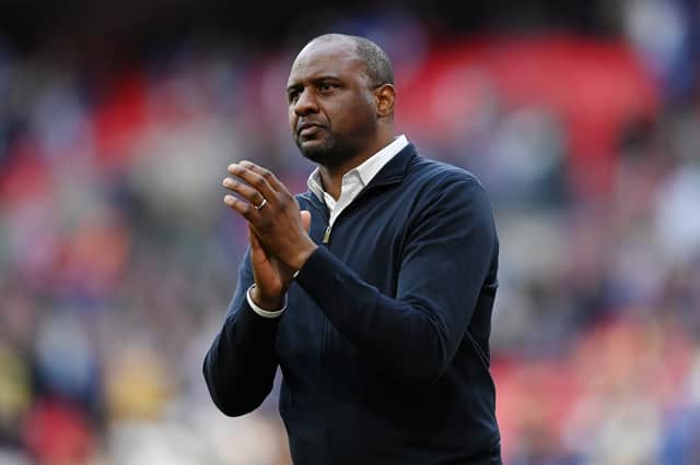  Patrick Vieira, Manager of Crystal Palace applauds fans after their sides defeat during The FA Cup (Photo by Shaun Botterill/Getty Images)
