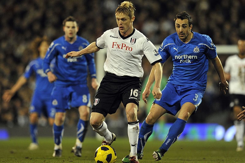 Former Newcastle United winger Damien Duff (pictured) came back to haunt the Magpies as he scored the only goal of the game to secure a 1-0 win for Fulham back in 2011. 