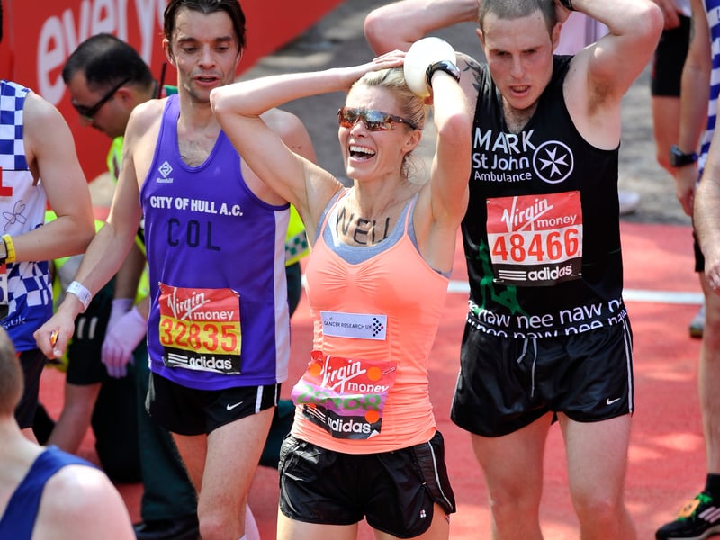 Model, TV presenter and fitness trainer Nell McAndrew has run the marathon five times.
In 2012, she secured her personal best time, coming in at just under three hours, at 2:54:39.
It was the 47th fastest British women’s time that year and the 9th fastest 35+ British woman.