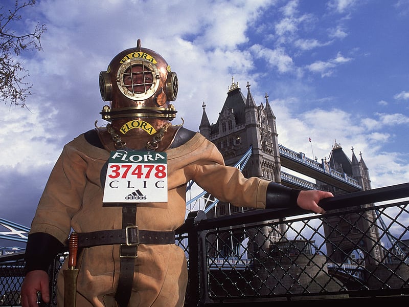 The former professional goalkeeper is famed for his extreme charity challenges, inspired by his leukaemia battle.

In 2002 he completed the London Marathon course while wearing a deep sea diving costume, which took him five days, eight hours, 29 minutes and 46 seconds.

His suit and race number are now on display at the Greenwich National Maritime Museum.