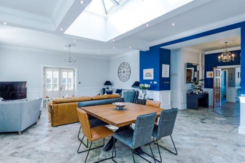 The spectacular, recently extended family space can be found at the rear of the entrance hall, accessed via double doors. Currently divided into three distinct areas with cooking, dining and relaxation being the themes.