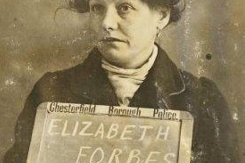 Elizabeth Forbes from Chesterfield pictured in a police ledger