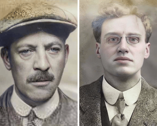 The Peaky Blinders-style images were discovered inside an ancient police ledger