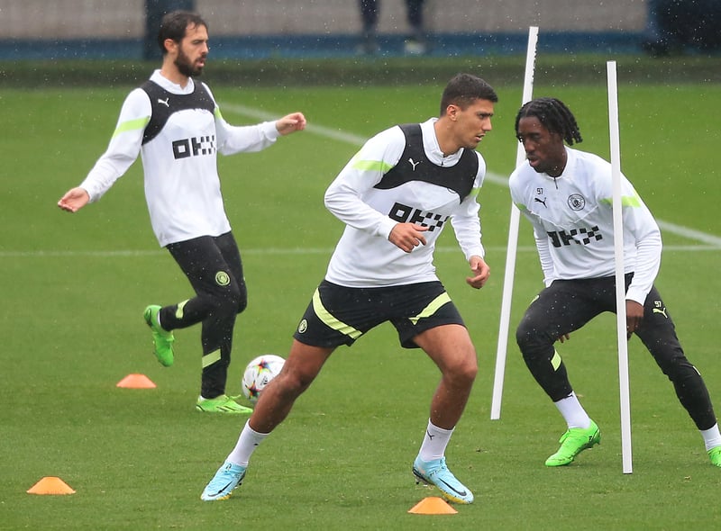 The midfielder (centre) was spotted in Tuesday’s training and is likely to feature with City’s fixture schedule. 