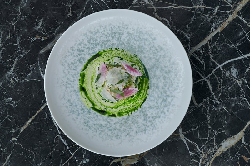 A modern French menu served by a team led by Chris Emery, who joins Orelle following positions at Pollen Street Social in London and The Clocktower in New York.