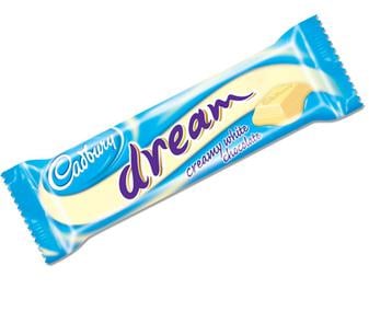The milk chocolate Dream bar is still manufactured in Australia and South Africa It is similar to a Milkybar, which is made by Nestlé. Some of the difference between it and Milkybar is that “Dream” uses real cocoa butter, is slimmer than the Milkybar, and the Milkybar uses puffed rice.