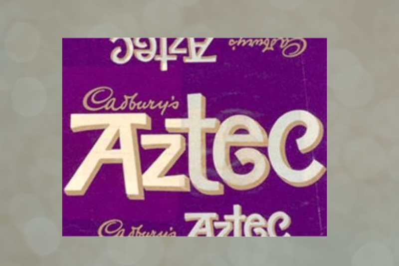 The Aztec was produced in 1967. It was made of nougat and caramel covered with milk chocolate and was sold in a deep purple wrapper. The Aztec was created by Cadbury’s to compete with the Mars Bar, but it was discontinued in 1978.