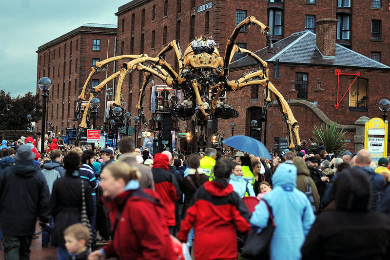 It strolled through crowds at the docks.