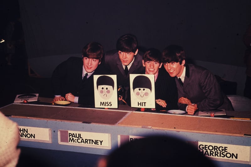 The Beatles pictured during their appearance on the music panel show, Juke Box Jury. December 11, 1963.