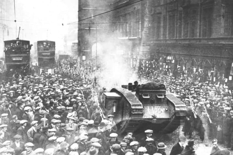Six tanks were deployed in Glasgow to combat the supposed ‘Bolshevik uprising’.