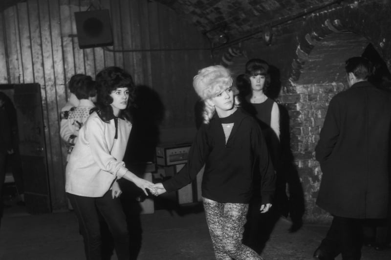 Young women dance at the venue - April 1963.